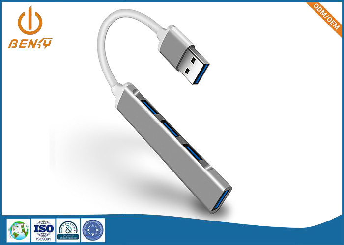 USB সংযোগকারী মেশিনিং অ্যালুমিনিয়াম শেল 6 ইন 1 ডকিং স্টেশন অ্যাডাপ্টার USB মাল্টিপোর্ট হাব